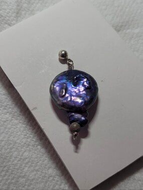 Blue Pearl Sterling Earring